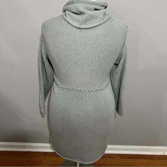 NWOT J. Jill Cotton Sweater Dress With Removable Cowl Neck Collar - Petite Large - Picture 8 of 12